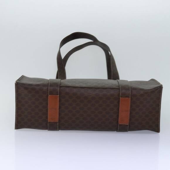 CELINE Macadam Canvas Shoulder Bag Pvc Leather Brown Gold - Picture 9 of 12